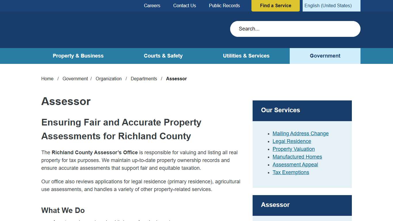 Assessor Richland County SC